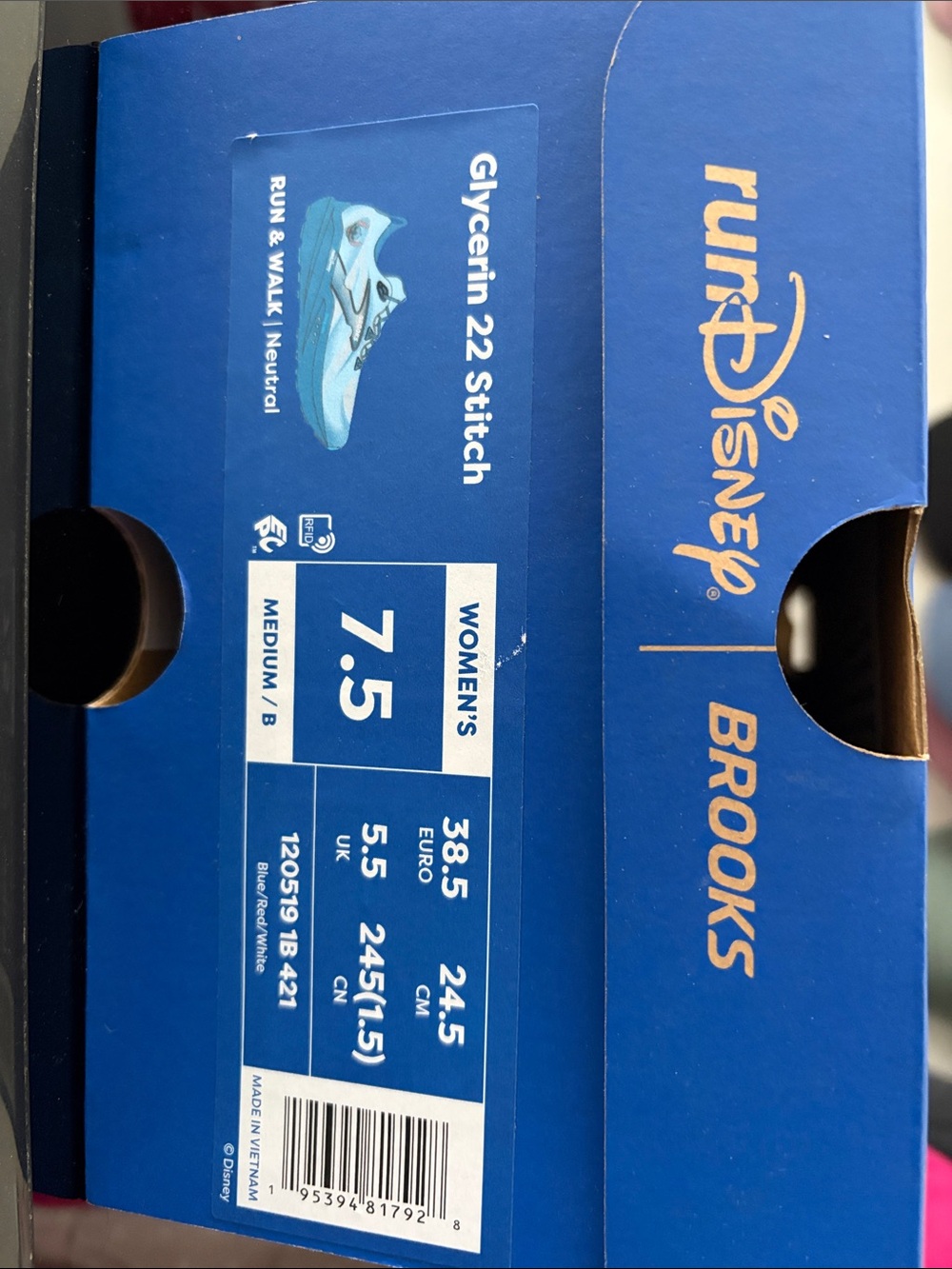 Brooks Women's RUNDISNEY Stitch Turquoise and Teal Running Shoes - Picture 5 of 5